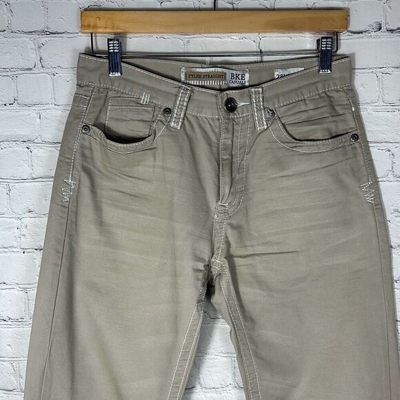 BKE Casuals  Men’s Tyler Straight Jeans size 28W x 32L Tan Khaki Chino Pants - Picture 2 of 10